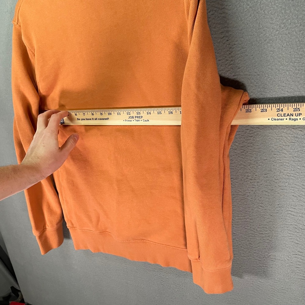 H&M Hoodie Mens Large Orange Pullover Cotton Slim Fit French Terry Drawstring - Picture 5 of 8